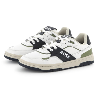 BOSS Tenis para niño y adolescente con agujetas blanco detalles en diferentes colores